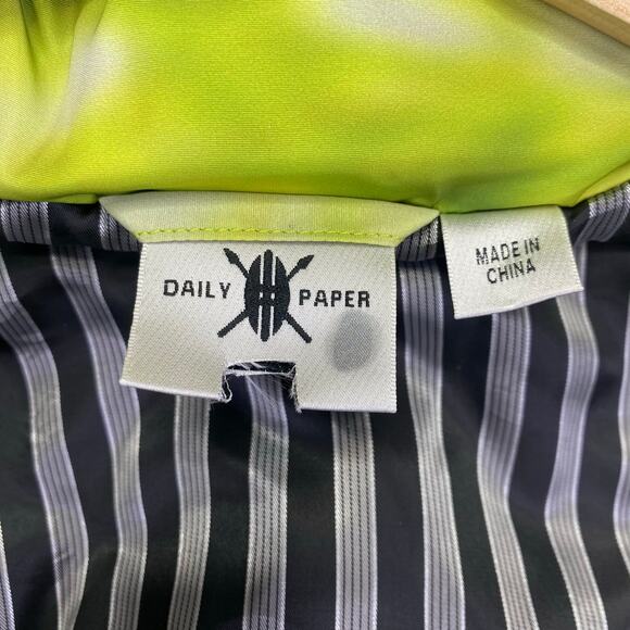 Daily Paper Down Puffer Jacket / Vest Green Tie Dye Womens XL Cropped Streetwear - Picture 6 of 16